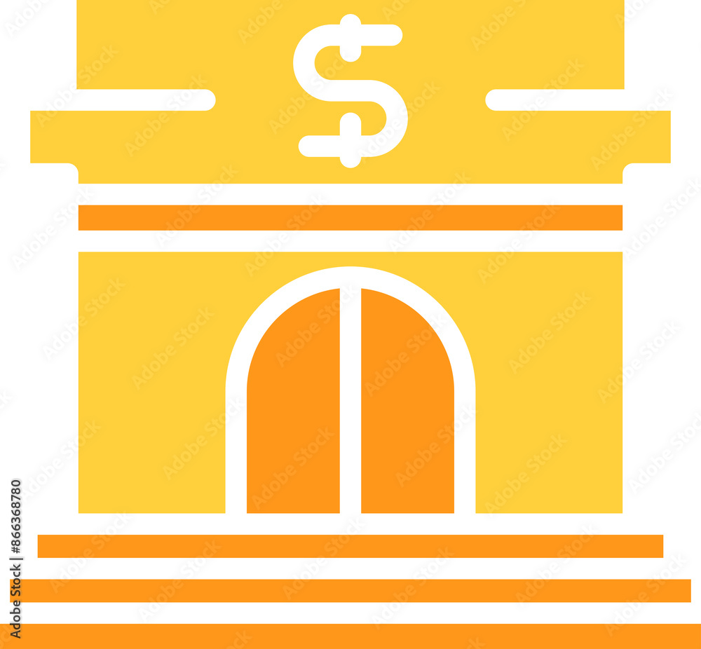 Fototapeta premium Bank Building Icon