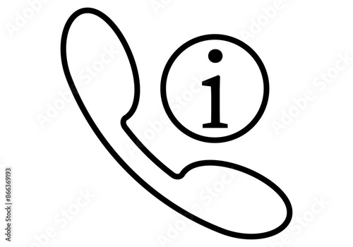 Icono negro de atención telefónica para información