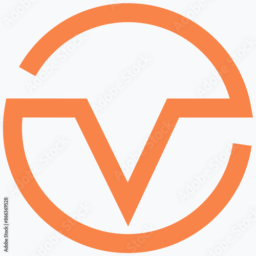 Pointer icon. Arrow direction logo in a circle.