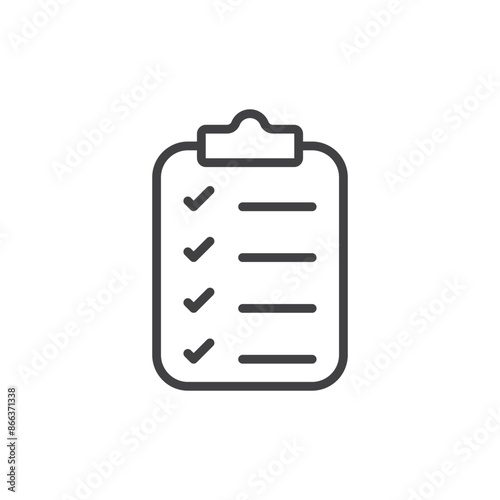 Clipboard with checklist icon in flat style. Planning and organization of work vector illustration on isolated background. Document sign business concept.