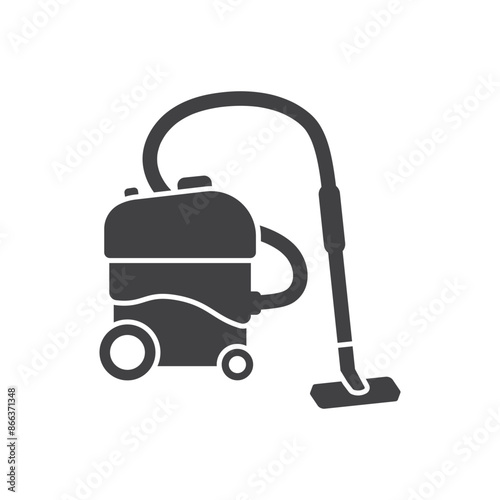 Vacuum cleaner icon in flat style. Equipment for house cleaning vector illustration on isolated background. Clean machine sign business concept.