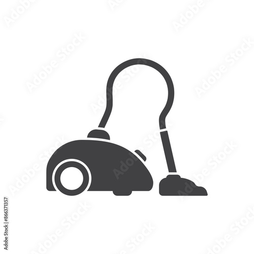 Vacuum cleaner icon in flat style. Equipment for house cleaning vector illustration on isolated background. Clean machine sign business concept.