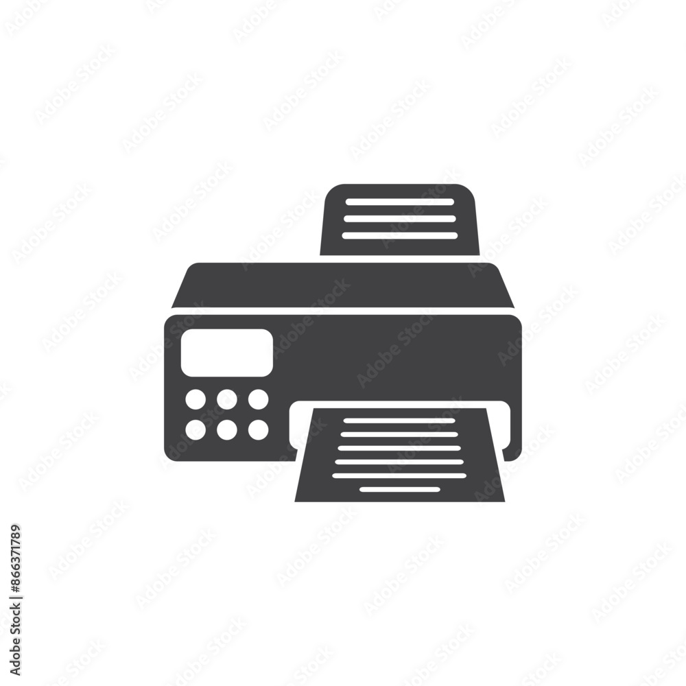 Printer icon in flat style. Office machine vector illustration on isolated background. Printout sign business concept.