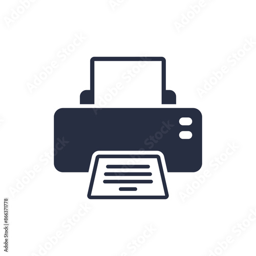 Printer icon in flat style. Office machine vector illustration on isolated background. Printout sign business concept.