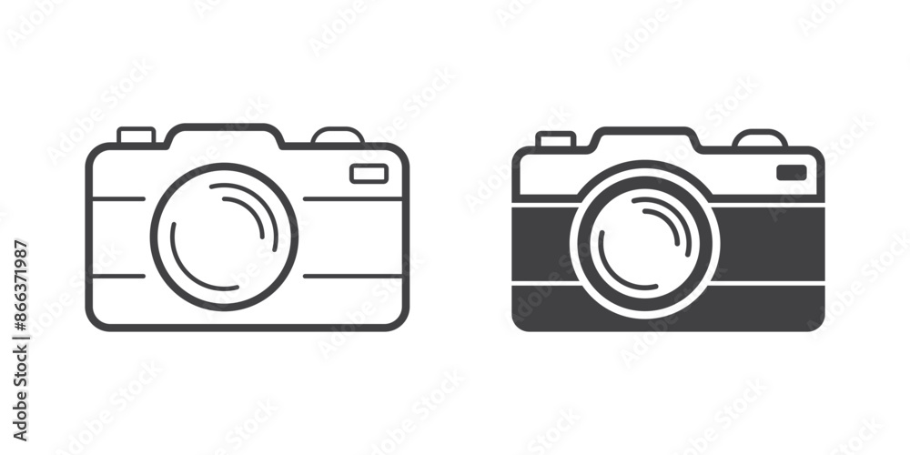Camera icon in flat style. Photography vector illustration on isolated background. Photo sign business concept. Camera icon in flat style. Photography vector illustration on isolated background. Photo sign business concept.
