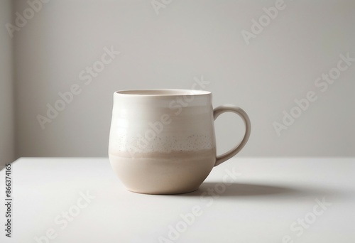 Wallpaper Mural minimal design of ceramic mug, mockup of beautiful handmade ceramic on white background
 Torontodigital.ca
