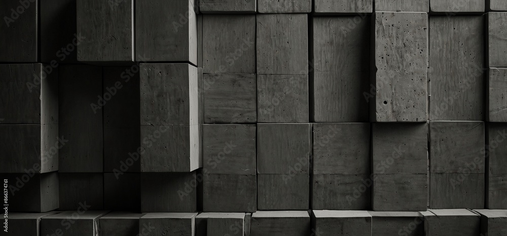 A black and white photo of a wall made of gray blocks. The blocks are arranged in a grid pattern, with some of them slightly overlapping A black and white photo of a wall made of gray blocks. The blocks are arranged in a grid pattern, with some of them slightly overlapping