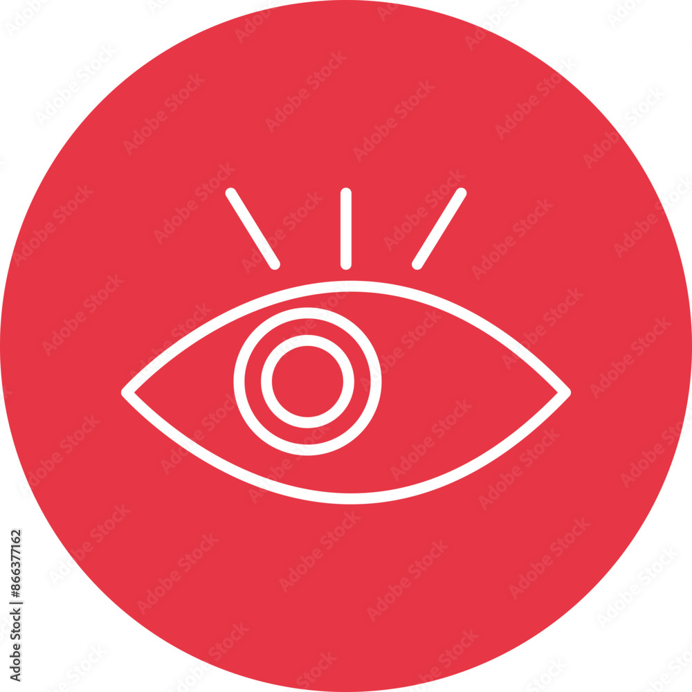 Eye line circle icon