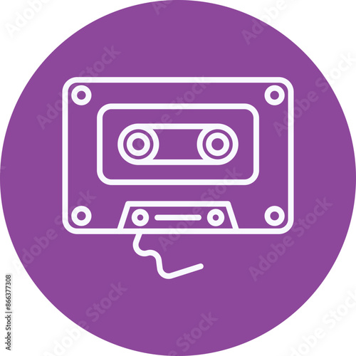 Cassette line circle icon