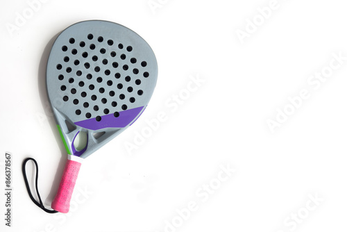  professional paddle tennis racket isolated on white background. portrait sport theme poster, greeting cards, headers, website and app