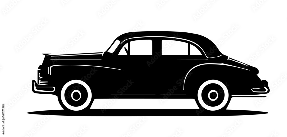 Classic Car Silhouette Vector illustration
