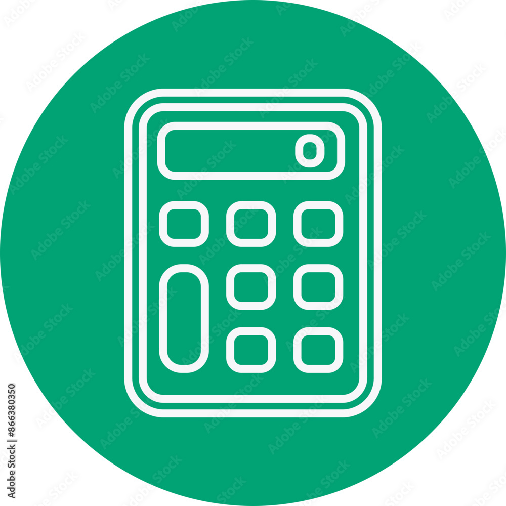 Calculator line circle icon Calculator line circle icon