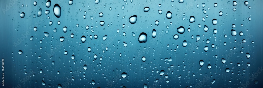 Water Droplets on a Blue Surface Water Droplets on a Blue Surface