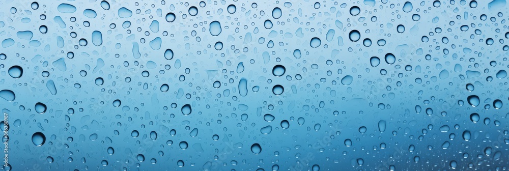 Water Droplets on a Blue Surface Water Droplets on a Blue Surface