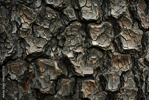 Intricate Natural Bark Texture: Captivating Grooves and Layers on Towering Tree