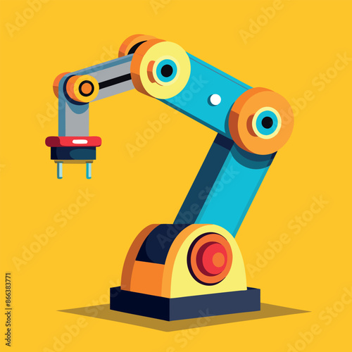 robotic red arm for any manufacturing or industry task. Mechatronic tools for intricate operations.
