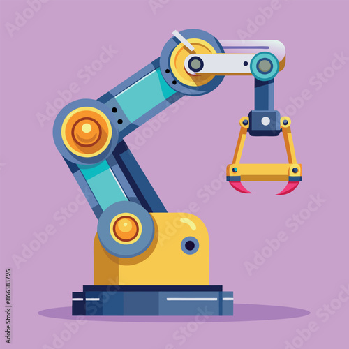 robotic red arm for any manufacturing or industry task. Mechatronic tools for intricate operations.

