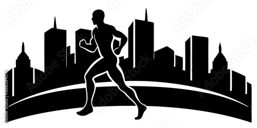 The shadow of individuals dashing through a city displays the liveliness and motion of city life.