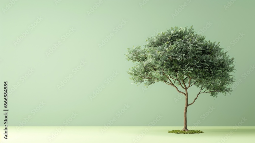 Solitary tree with lush green foliage against background Solitary tree with lush green foliage against background