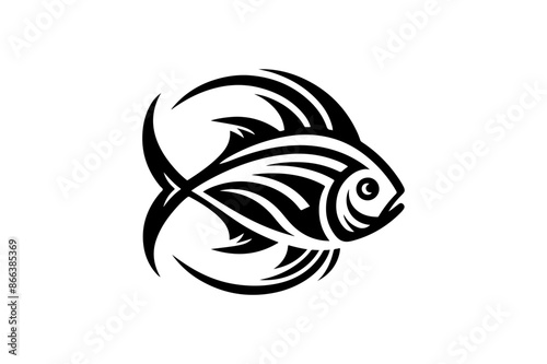  fish silhouette vector art white background