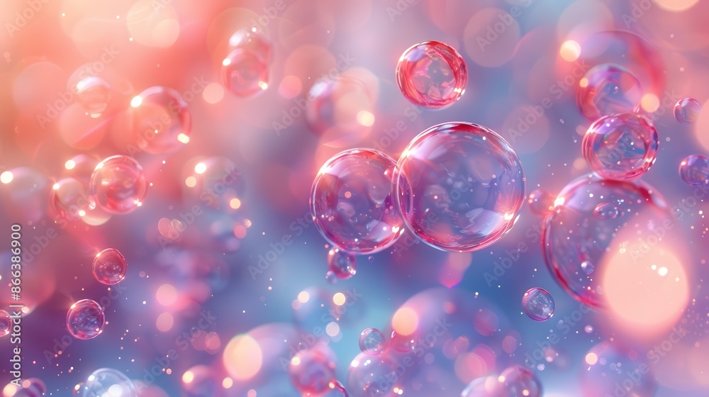 Pink Bubbles on a Soft Background. Pink Bubbles on a Soft Background.