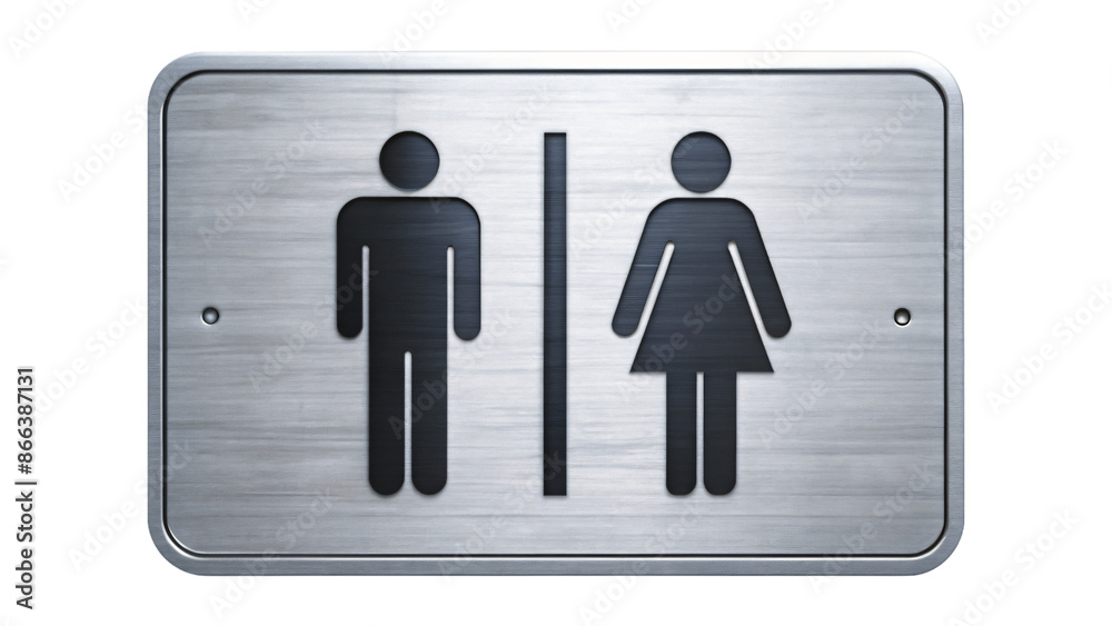Public restroom sign with a symbol for men and women Public restroom sign with a symbol for men and women