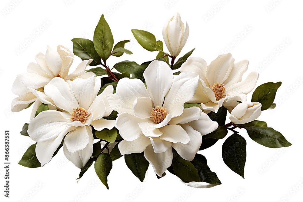 Fototapeta premium Anise Magnolia flower on transparent background 