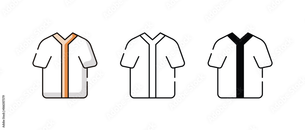 Baseball Shirt icons vector set stock illustration Baseball Shirt icons vector set stock illustration