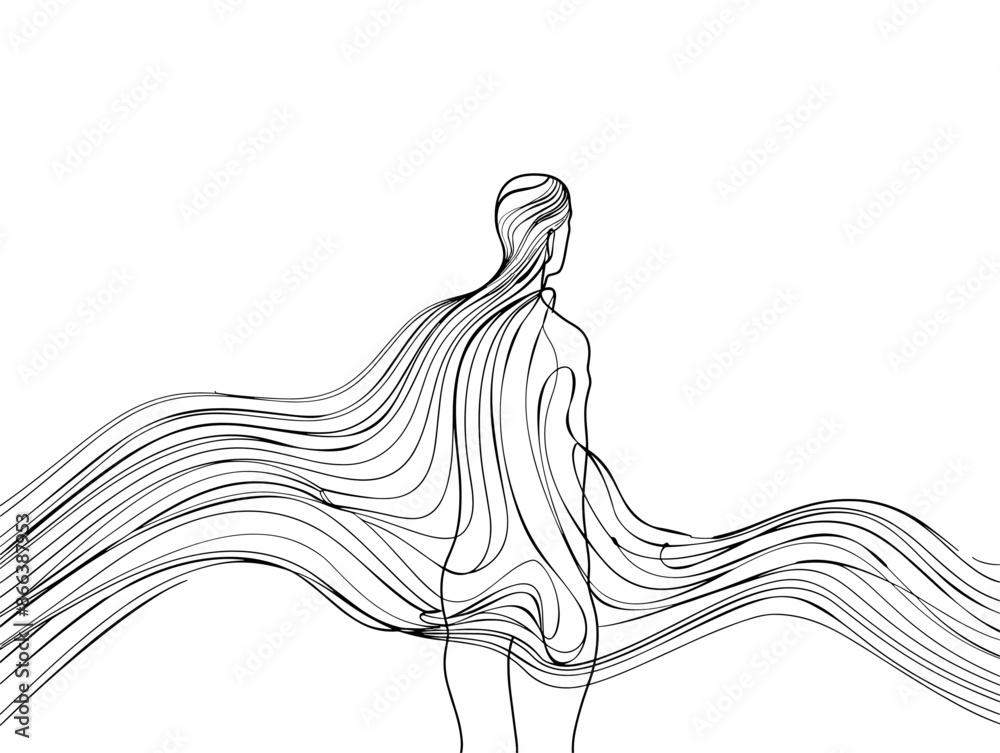 Obraz premium A Drawn Line into the Vast Unknown - Encapsulating the Limitless Potential of Emerging Technologies