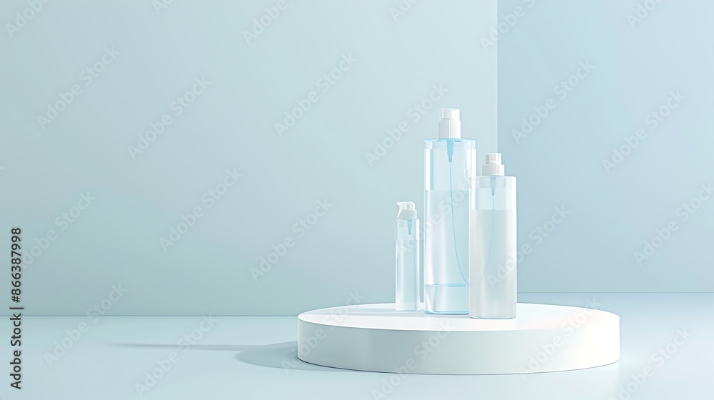 Multiple setting spray bottles arranged neatly on a white stand, highlighted by a pale blue backdrop. Multiple setting spray bottles arranged neatly on a white stand, highlighted by a pale blue backdrop.