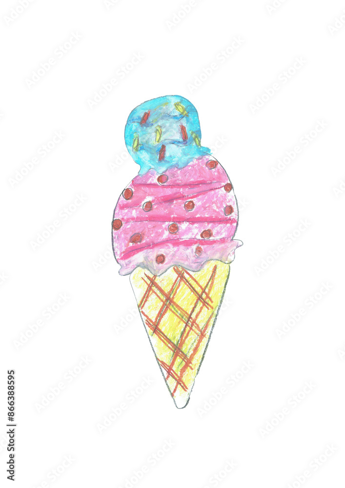 ice cream corn by hand painted pastel crayon