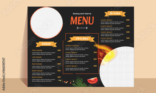 Restaurant Menu Fast Food Design Template	