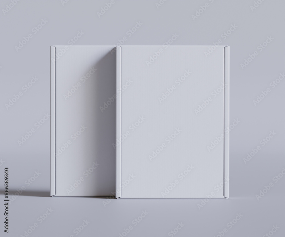 Cardboard box white color 3D render illustration Cardboard box white color 3D render illustration