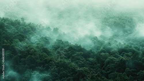 Wallpaper Mural forestcovered mountainside at twilight close up, focus on, copy space, lush green tones, Double exposure silhouette with Medusa Torontodigital.ca