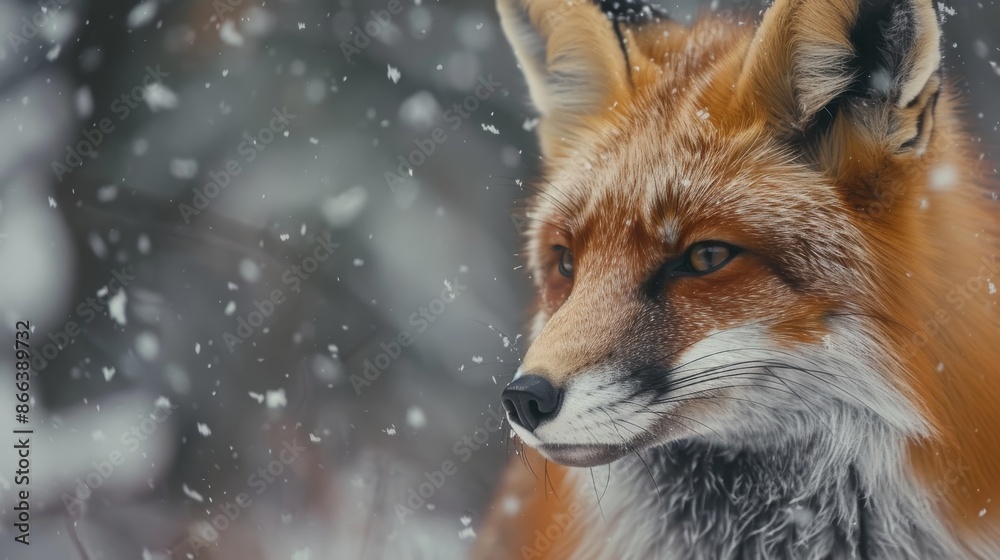 Fototapeta premium Red Fox in Winter Wonderland