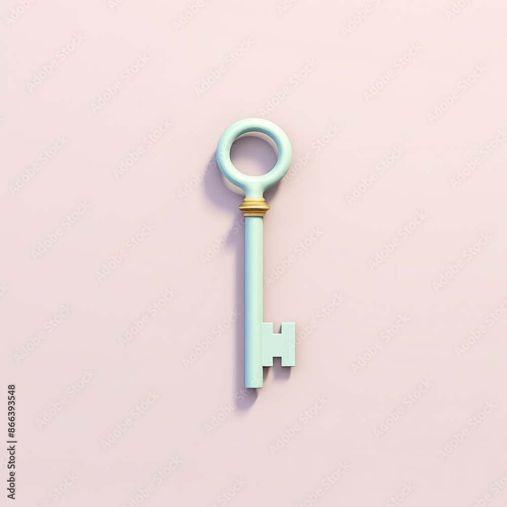 3d key icon with colorful background 3d key icon with colorful background