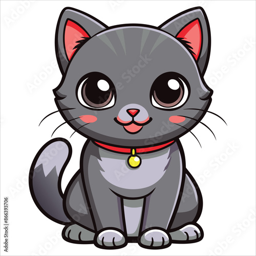 Cute cat Kittens Cartoon Characters Collection. Illustration of cat vector 