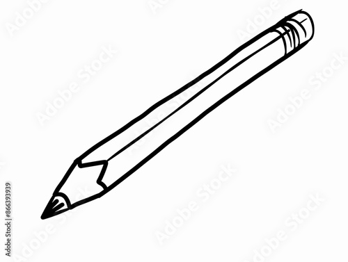 Minimalist One-Line Drawing of Razor Sharp Pencil Tip: Precision Sharpening in Artistic Simplicity