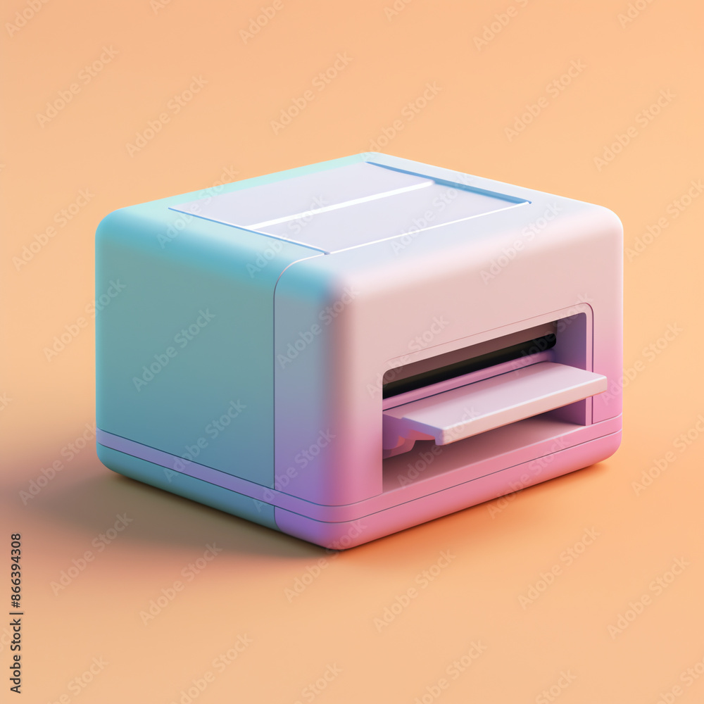 3d printer icon with colorful background 3d printer icon with colorful background