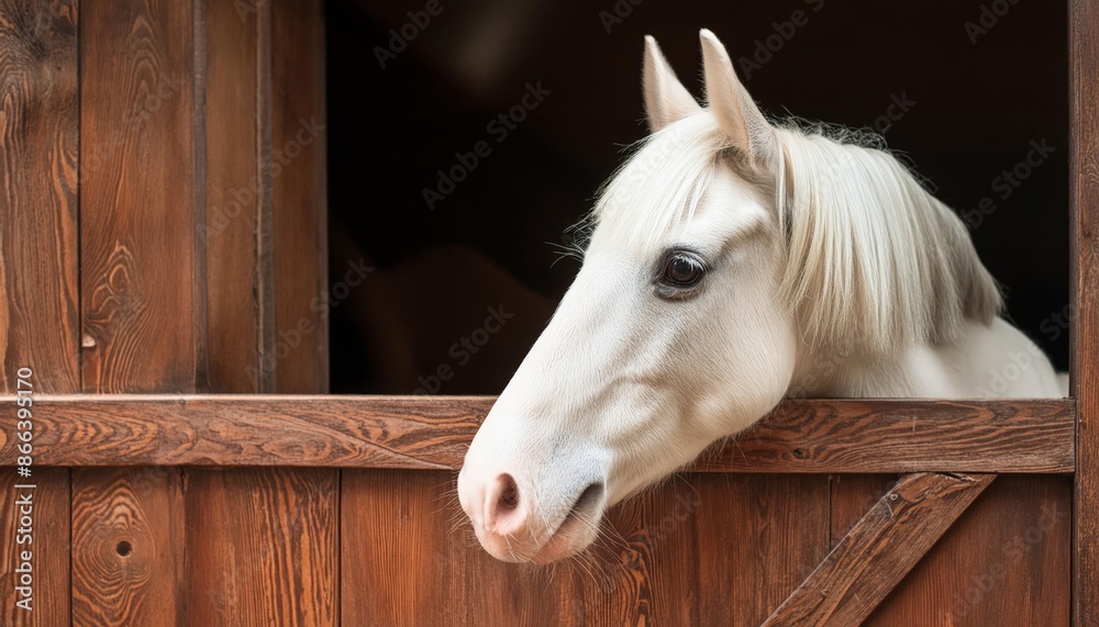 Obraz premium a horse in a single stable