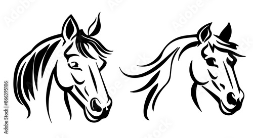 Horse Head Line Art vector