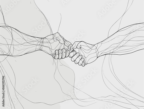 Collaboration Unity: Two Lines Converging into One, Symbolizing the Power of Unity