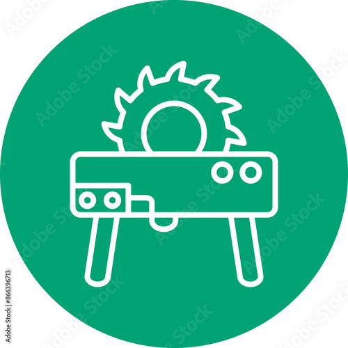 Table saw line circle icon