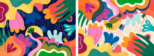 Elegant notebook covers, cases. Beautiful flower pattern with flowers, leaves, flower compositions. Trendy colorful background. Beautiful flower collection of posters. Carnival background