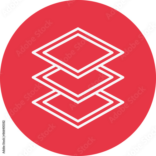 Layers line circle icon
