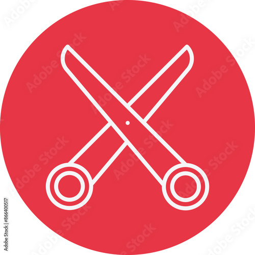 Scissors line circle icon
