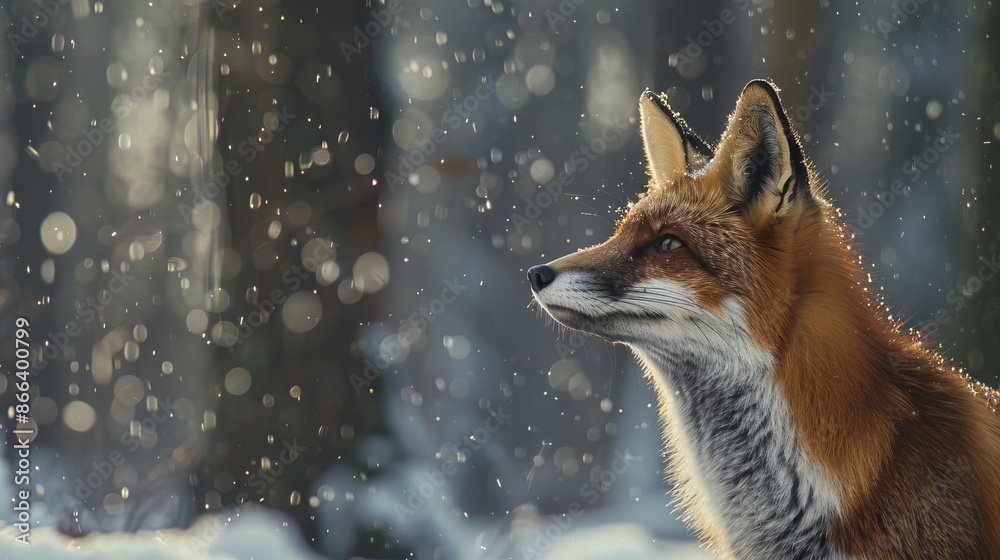 Fototapeta premium Red Fox in a Winter Wonderland