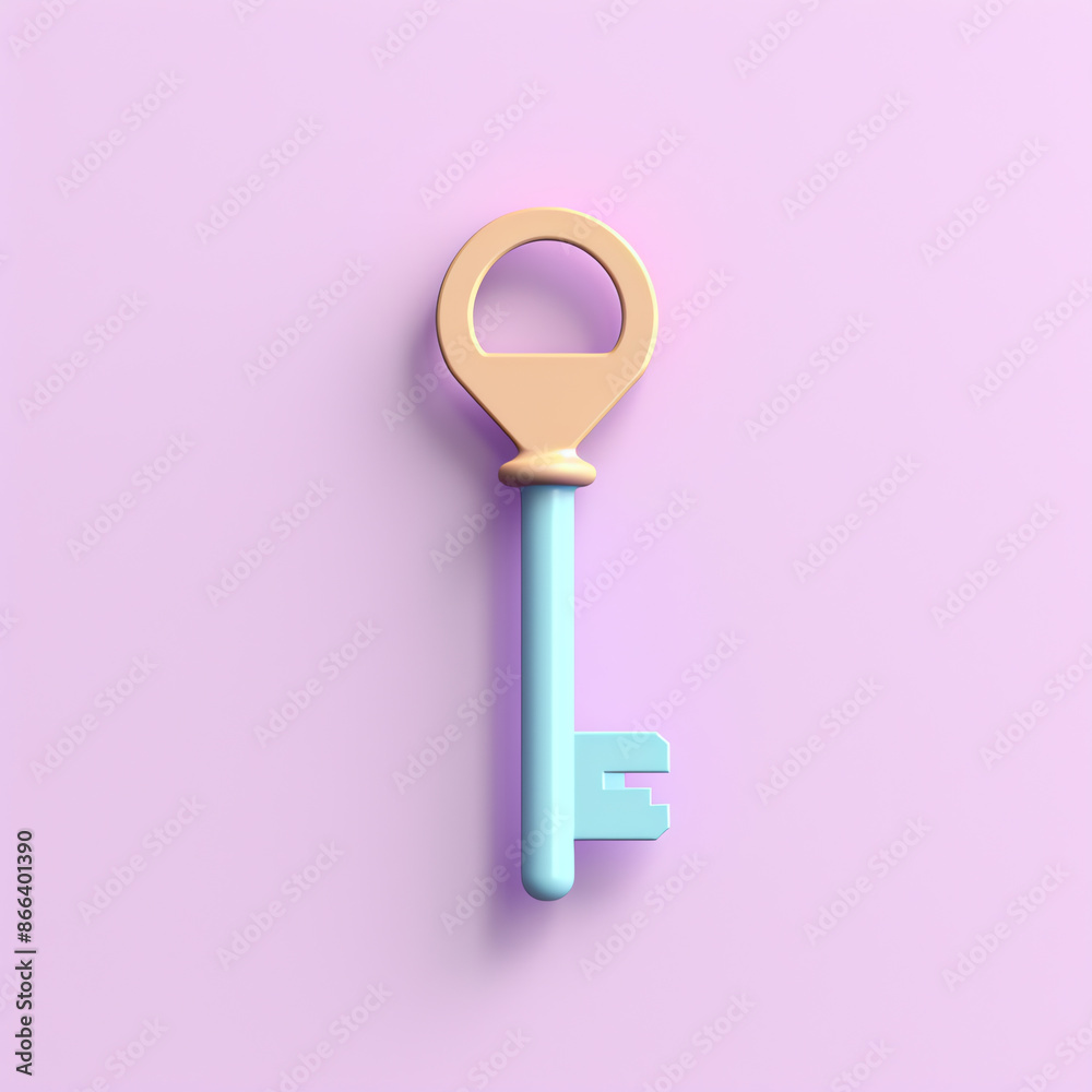 3d key icon with colorful background 3d key icon with colorful background