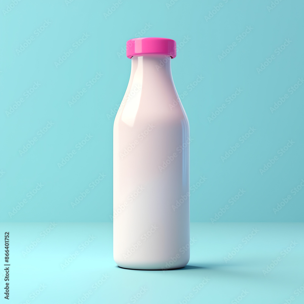 3d milk bottle icon with colorful background 3d milk bottle icon with colorful background