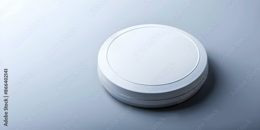 White isolated smoke alarm on a plain background. Concept Home Safety, Smoke Alarm, Isolated Object, Plain Background, White Color White isolated smoke alarm on a plain background. Concept Home Safety, Smoke Alarm, Isolated Object, Plain Background, White Color